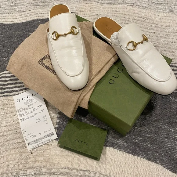 GUCCI ホワイトローファー 35 Women's Horsebit 1953 loafer in
